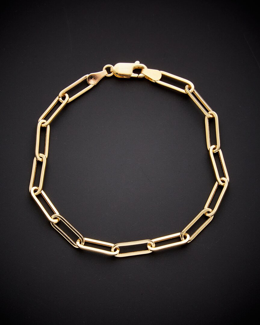 Italian Gold 14k  Paperclip Chain Bracelet