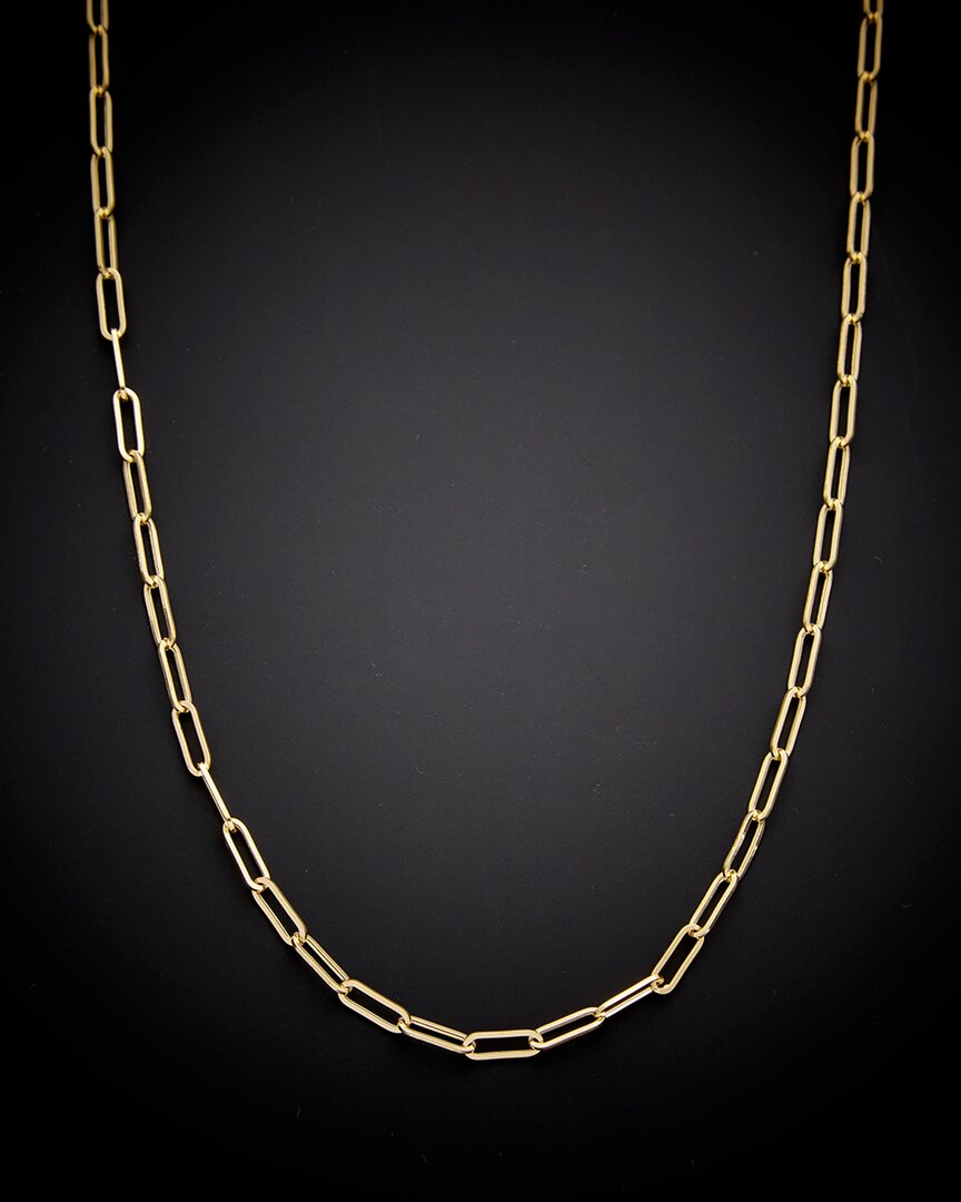 Italian Gold 14k  Paperclip Chain Necklace