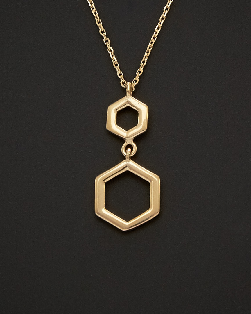 Italian Gold Geometric Pendant Necklace