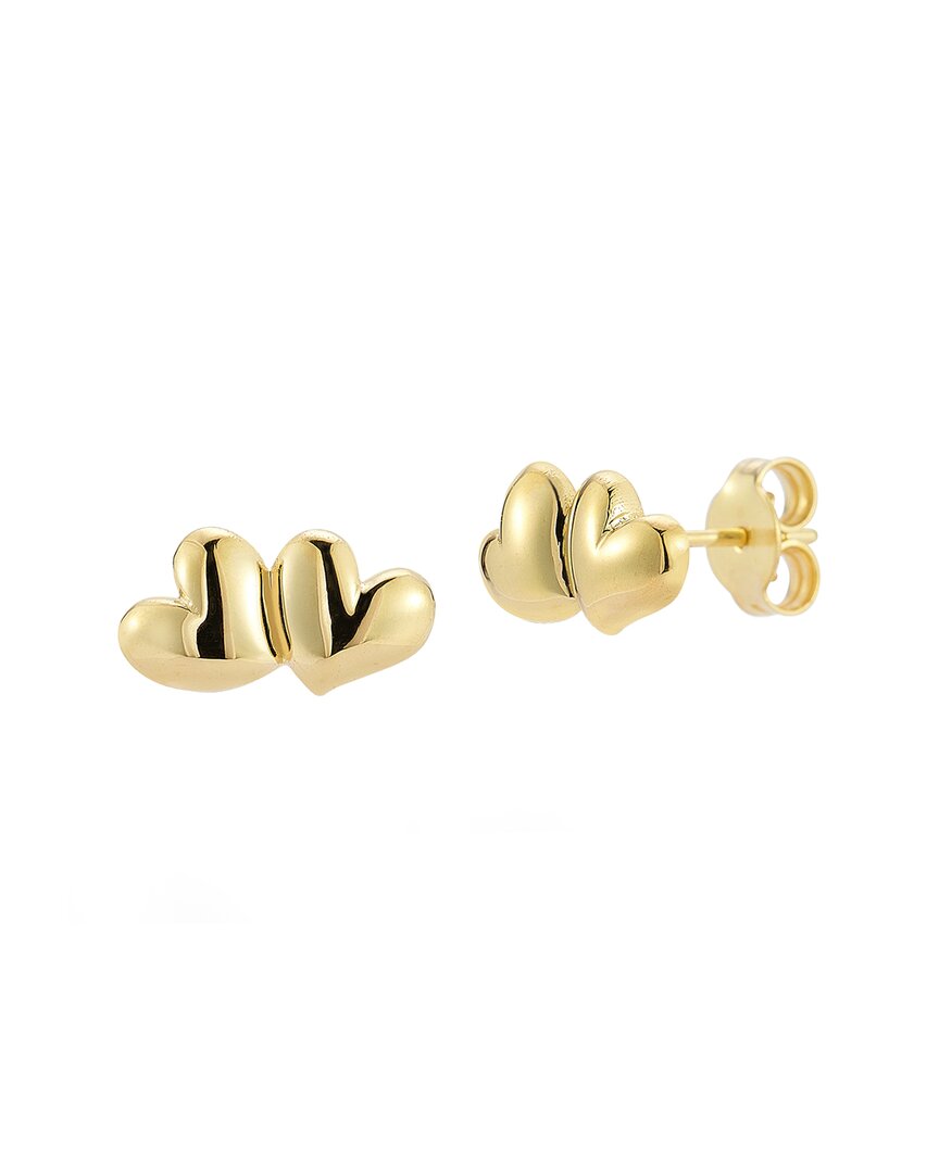 Italian Gold 14k Heart Drop Studs