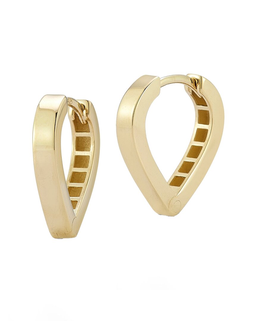 Italian Gold 14k Heart Huggie Hoops