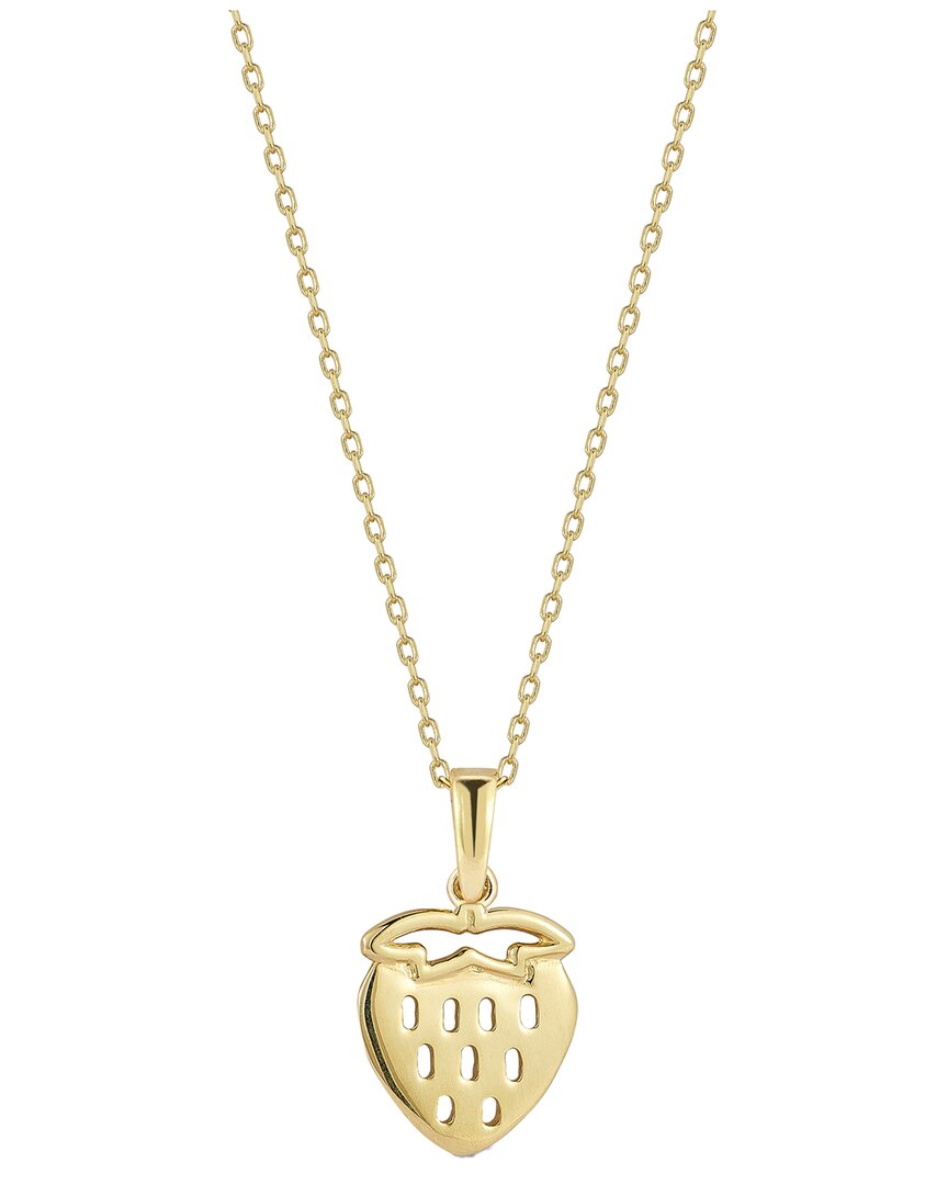 Italian Gold 14k  Strawberry Pendant Necklace