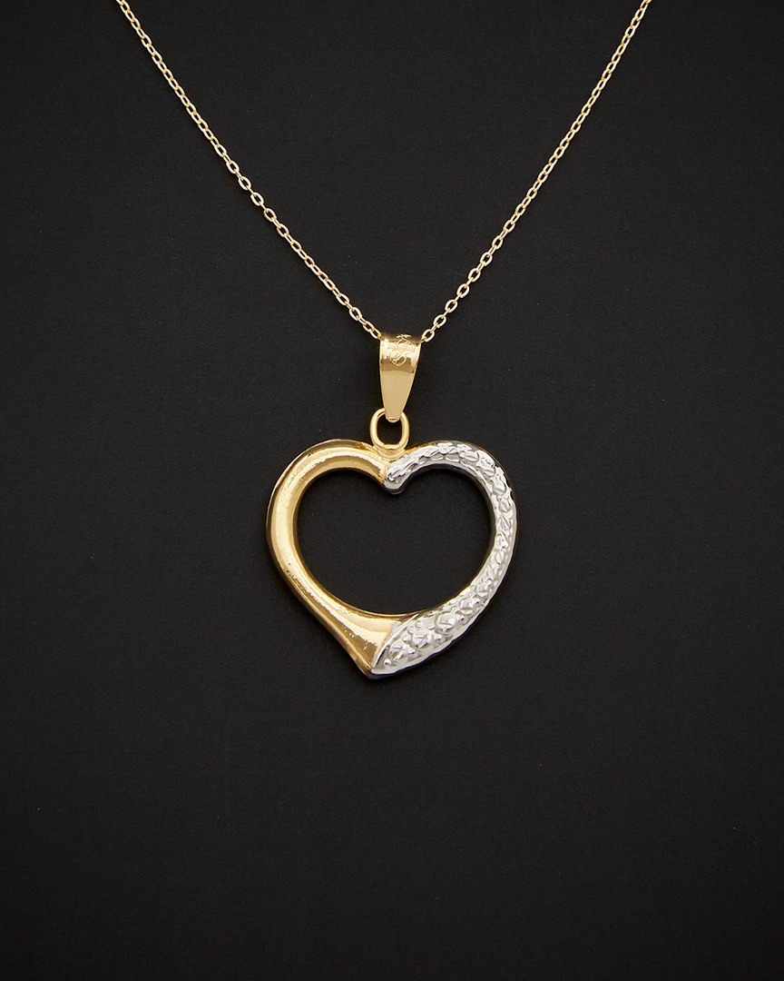 Italian Gold Two-tone Heart Necklace