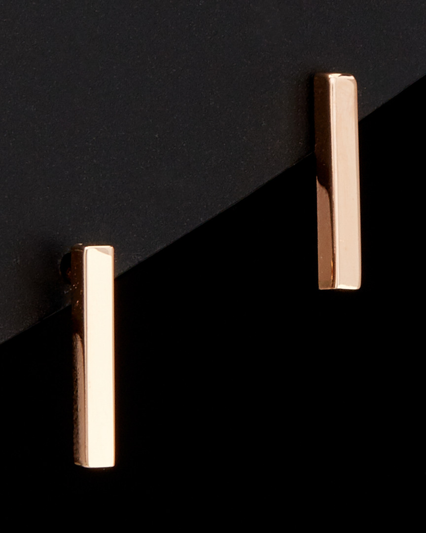 Italian Rose Gold Bar Earrings