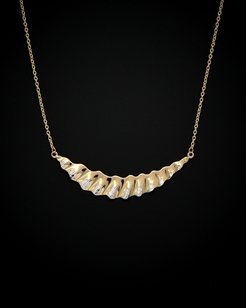Italian Gold Two-tone Fancy Wave Necklace