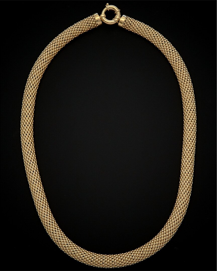 Italian Gold Puffed Mesh Necklace