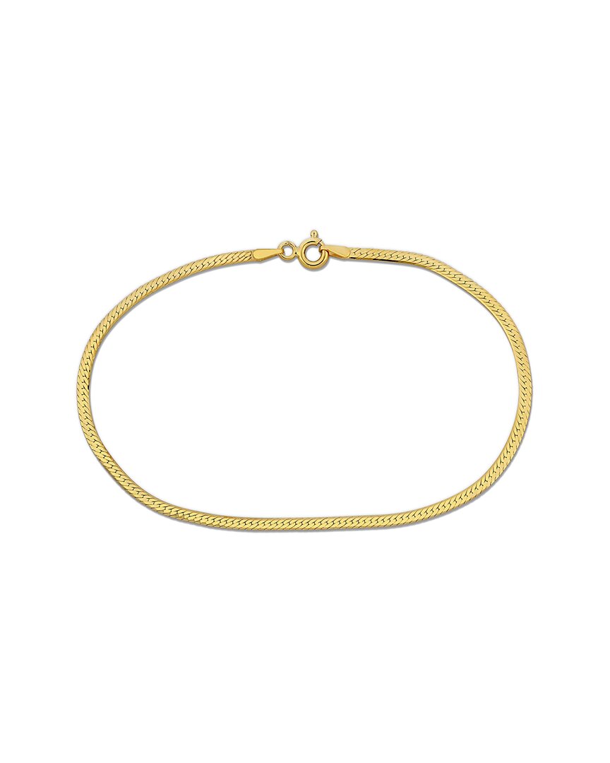 Italian Gold 10k Herringbone Chain Ankle Bracelet