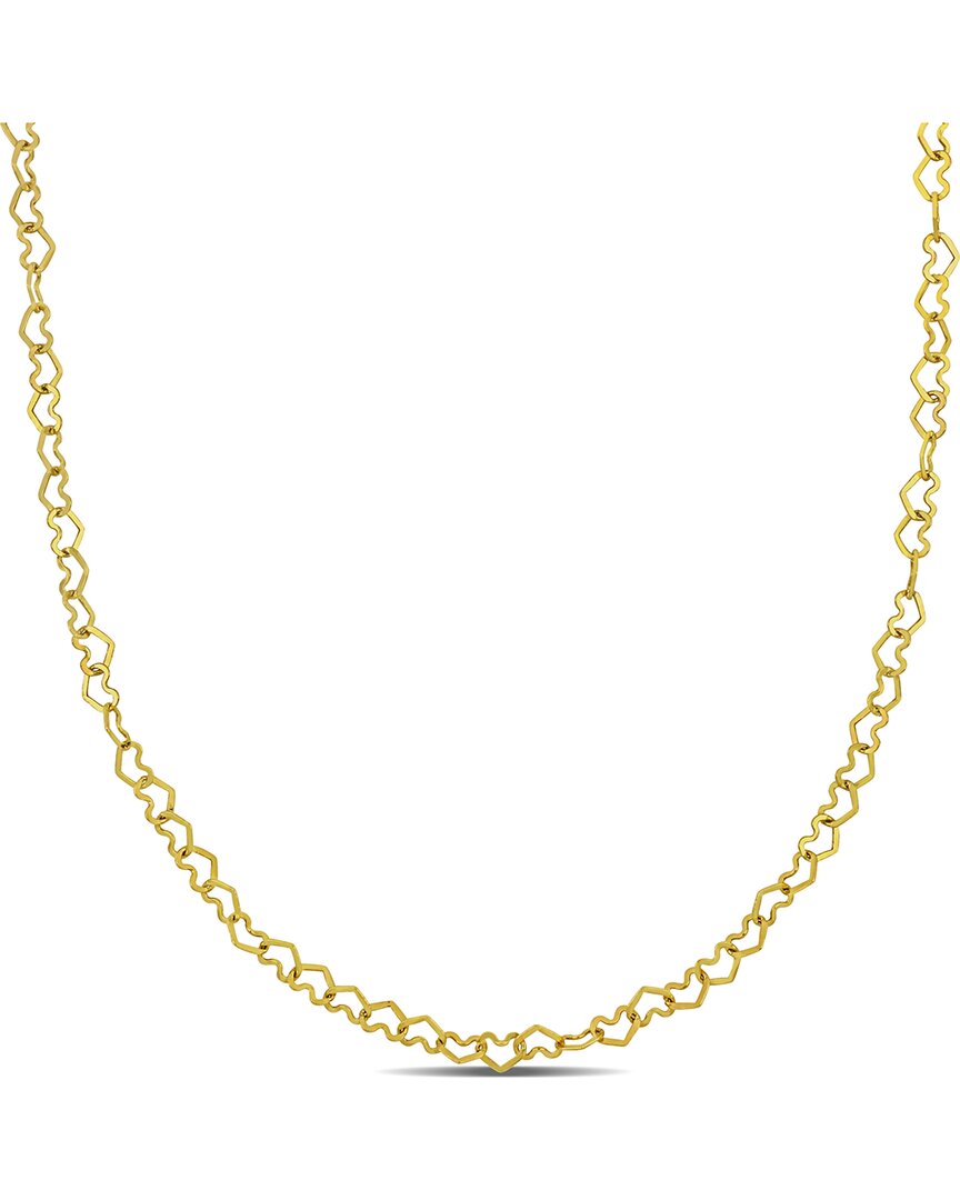 Italian Gold 14k Heart Link Chain Necklace
