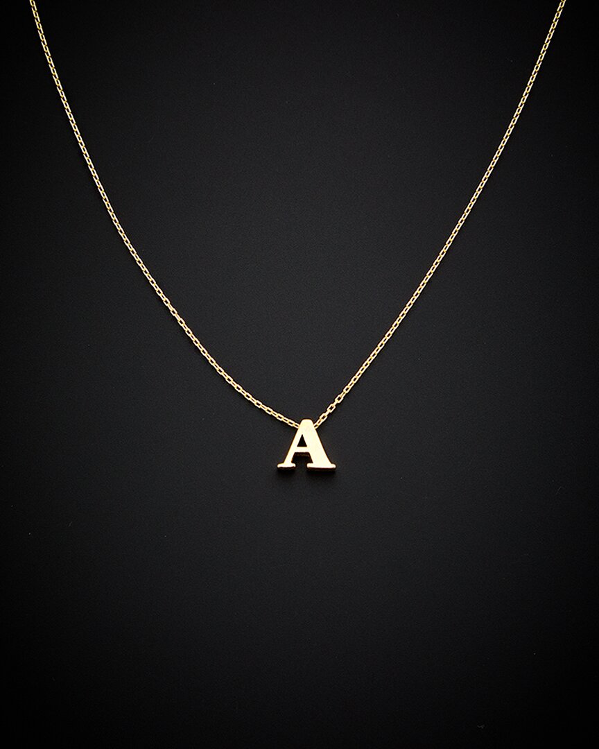 Italian Gold 14k  Initial Necklace (a-z)