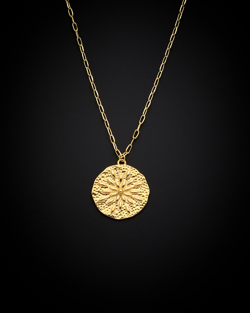Italian Gold Flower Medallion Necklace