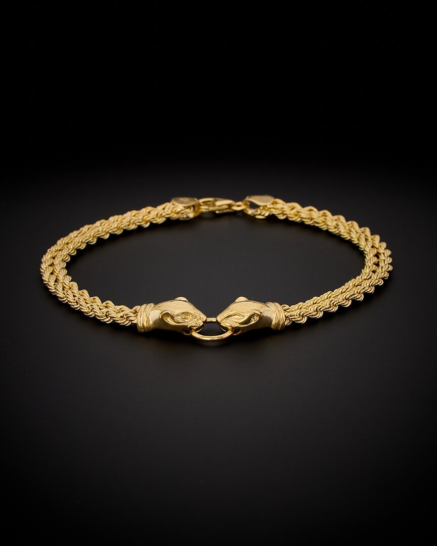 Italian Gold Panther Head Bracelet