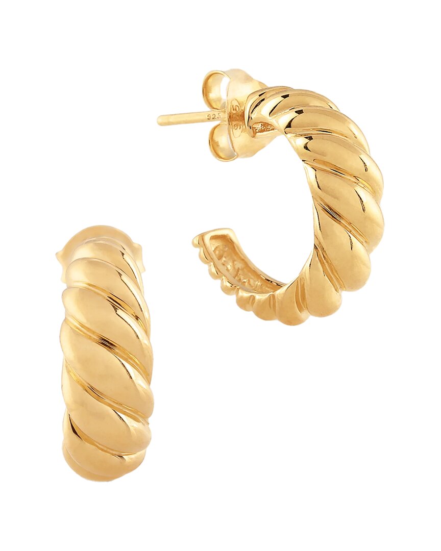 Pajure Fine Jewelry 18K Over Silver Croissant Hoops