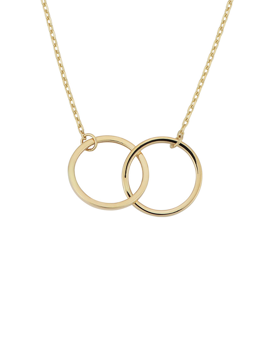 Italian Gold Double Circle Interlocking Necklace