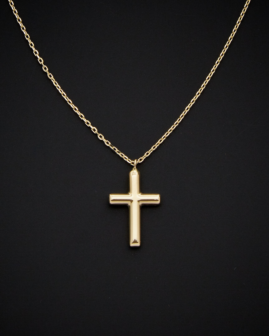 Italian Gold Two-tone Cross Necklace