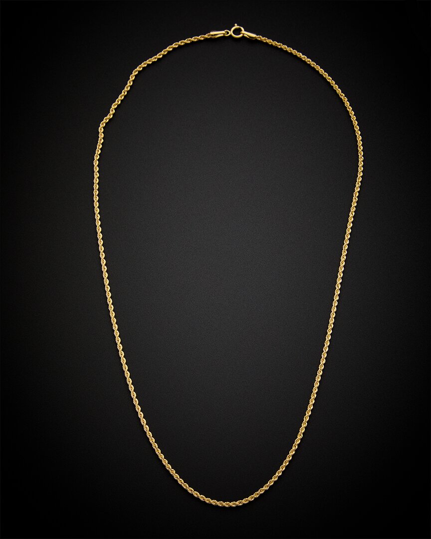 ITALIAN GOLD 14K ITALIAN GOLD HOLLOW ROPE NECKLACE