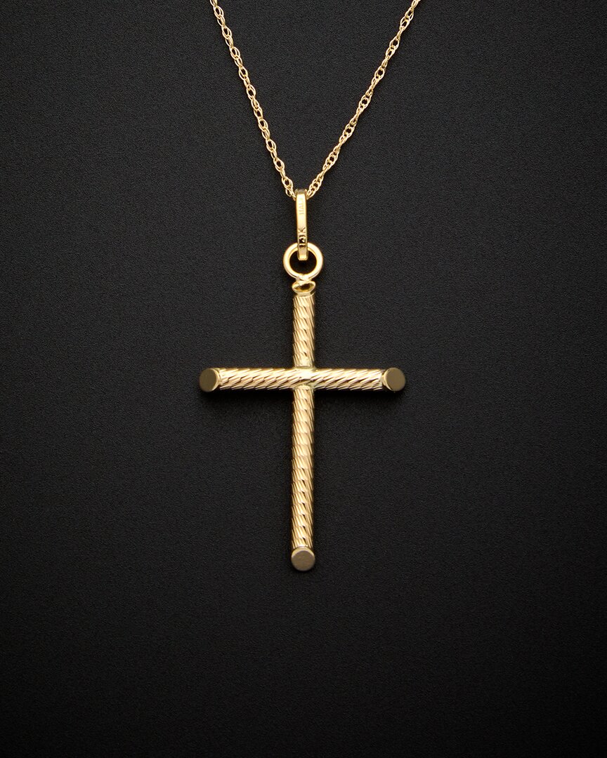 Italian Gold Cross Pendant Necklace