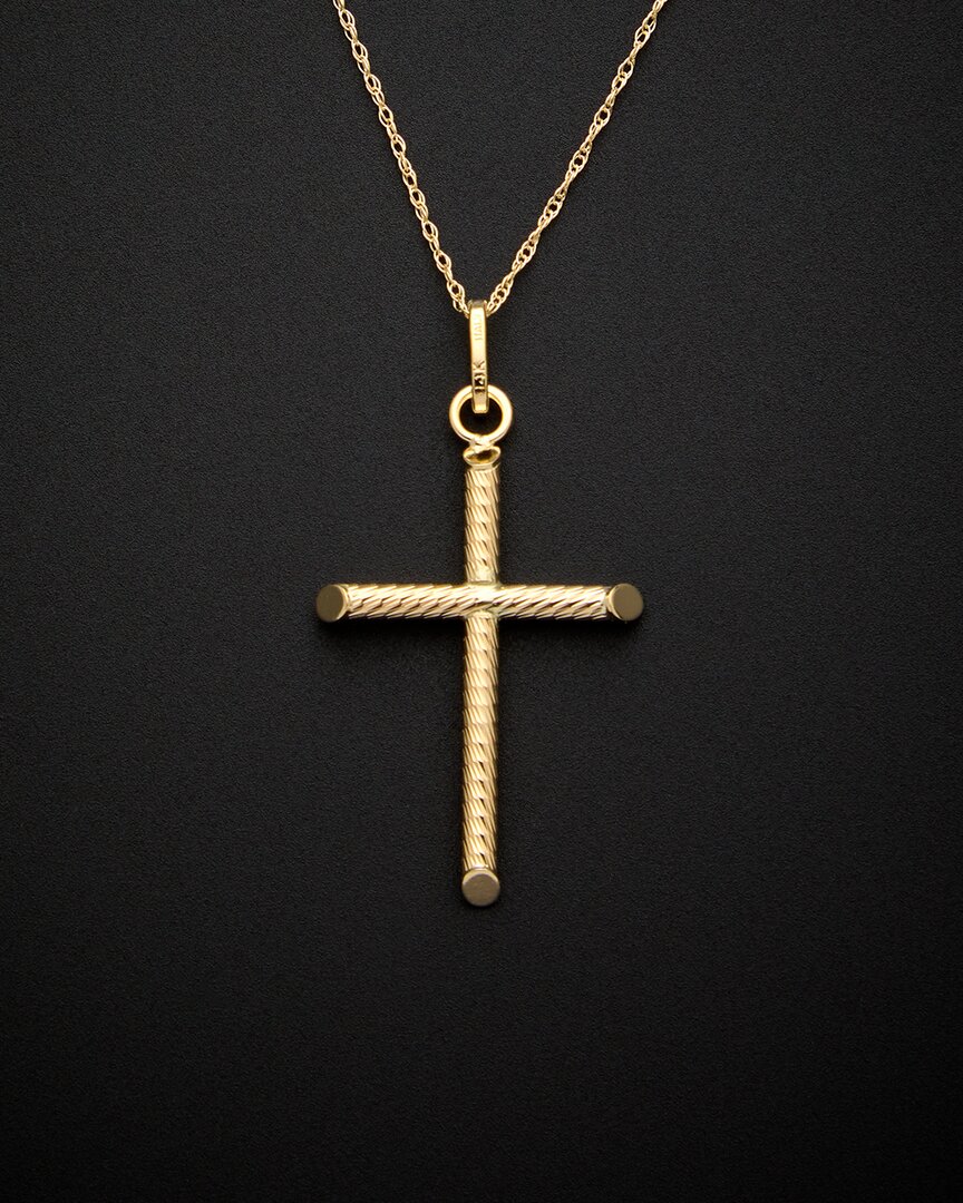 Italian Gold Cross Pendant Necklace