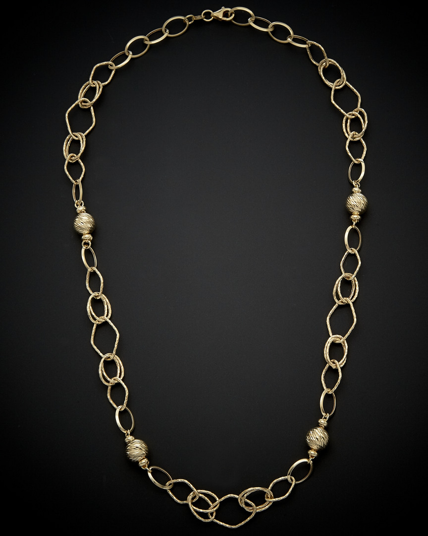 Italian Gold Ball Station Necklace