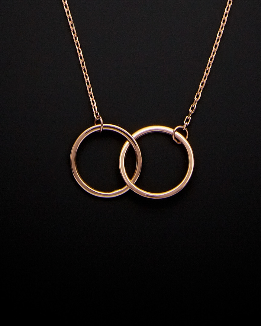 Italian Rose Gold Double Circle Necklace