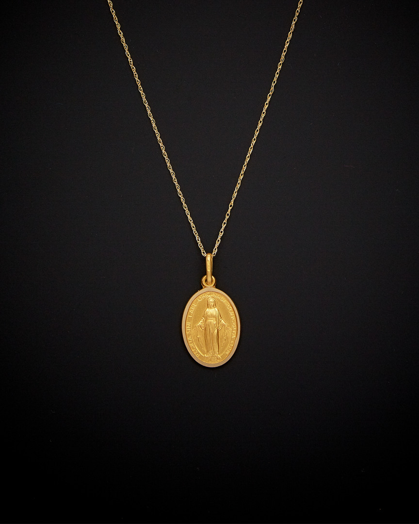 Italian Gold Oval Miraculous Medal