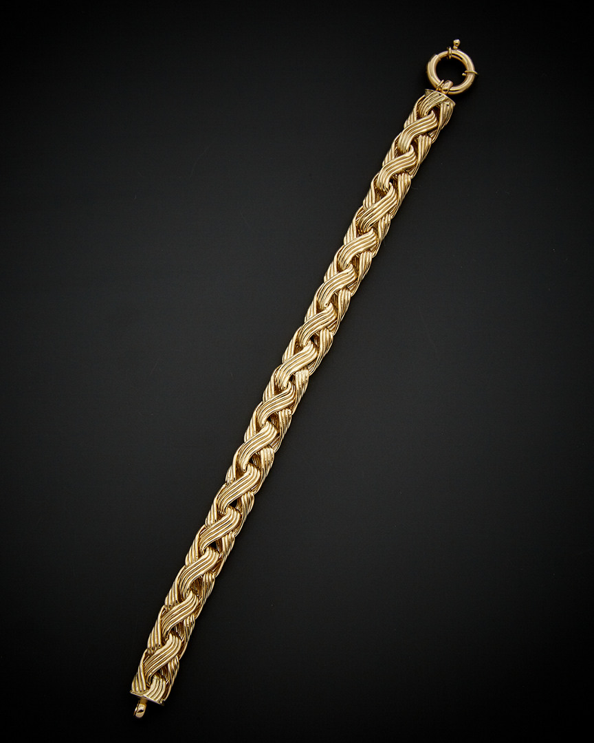 Italian Gold 4-row Braided Link Bracelet