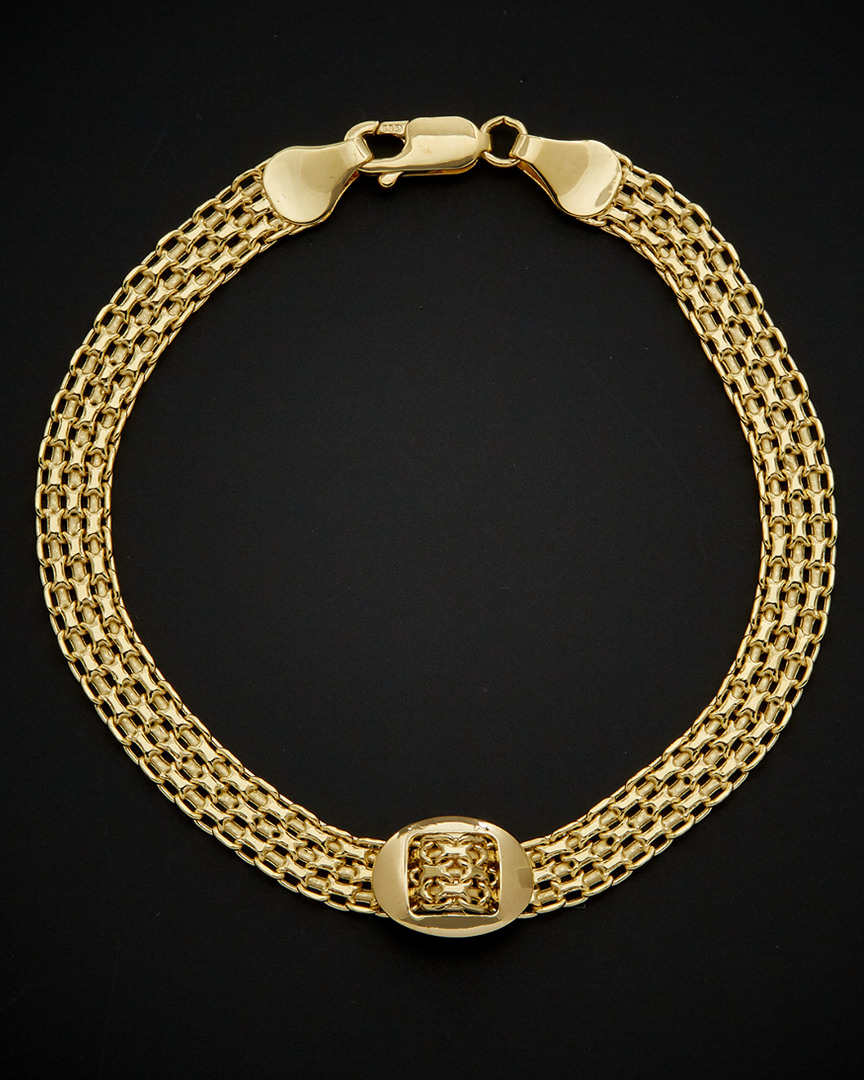 Italian Gold 14k Bismark Buckle Bracelet In Gold