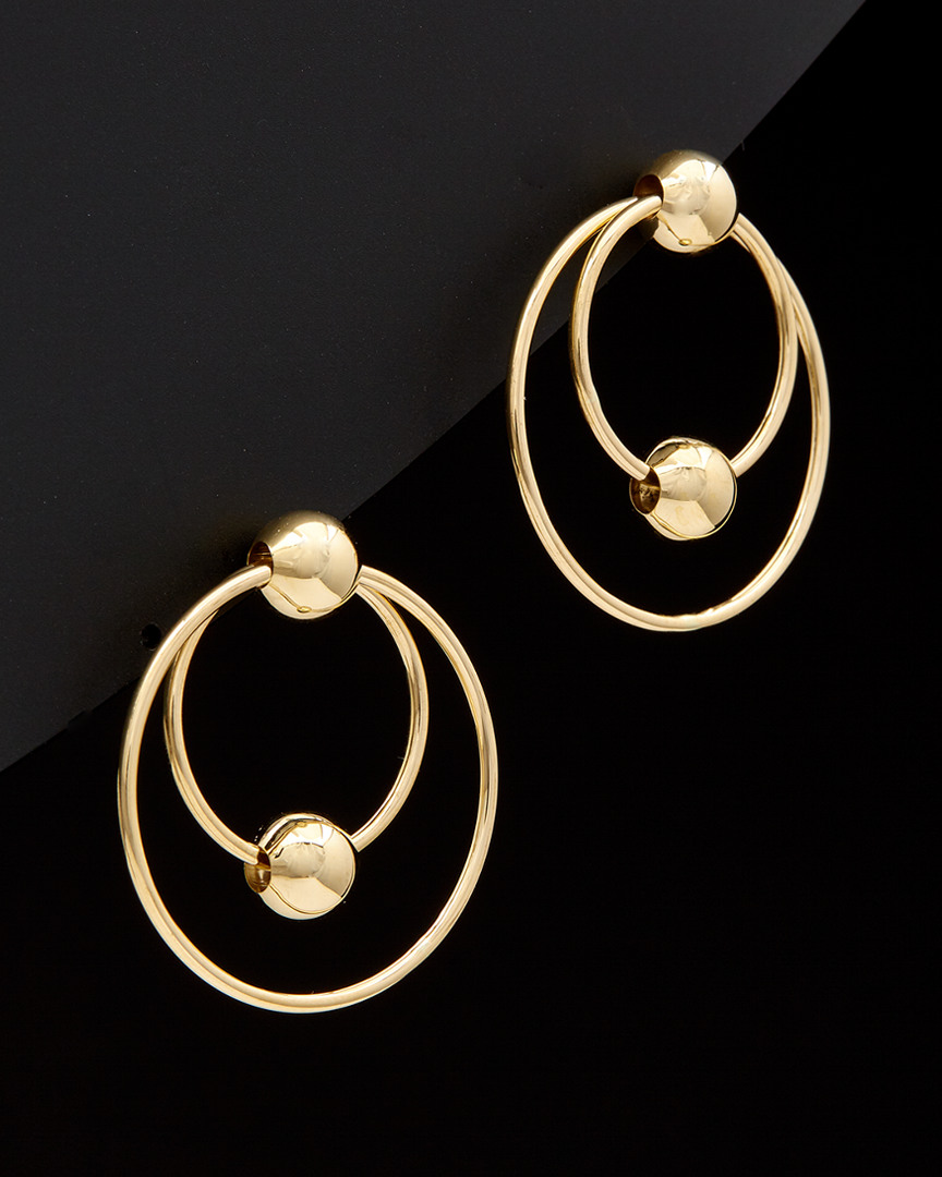 Italian Gold Graduated Circle Beaded Drop Earrings