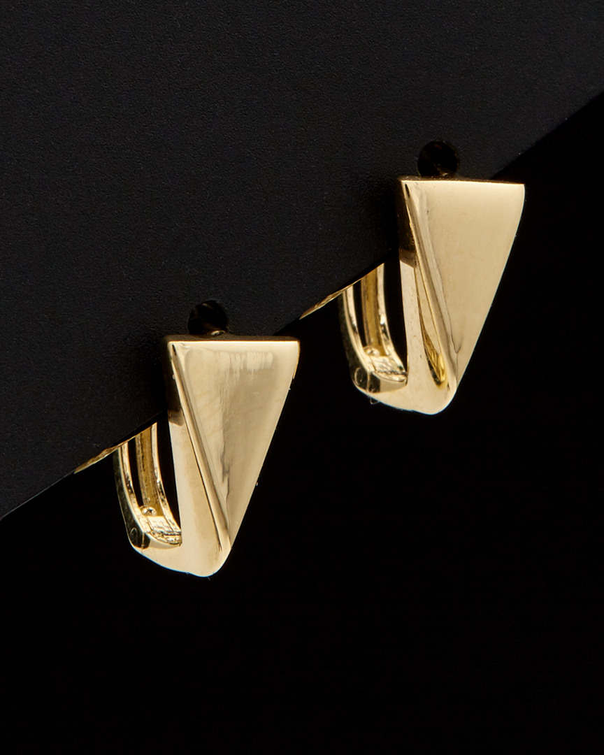 Italian Gold Triangle Huggie Earrings