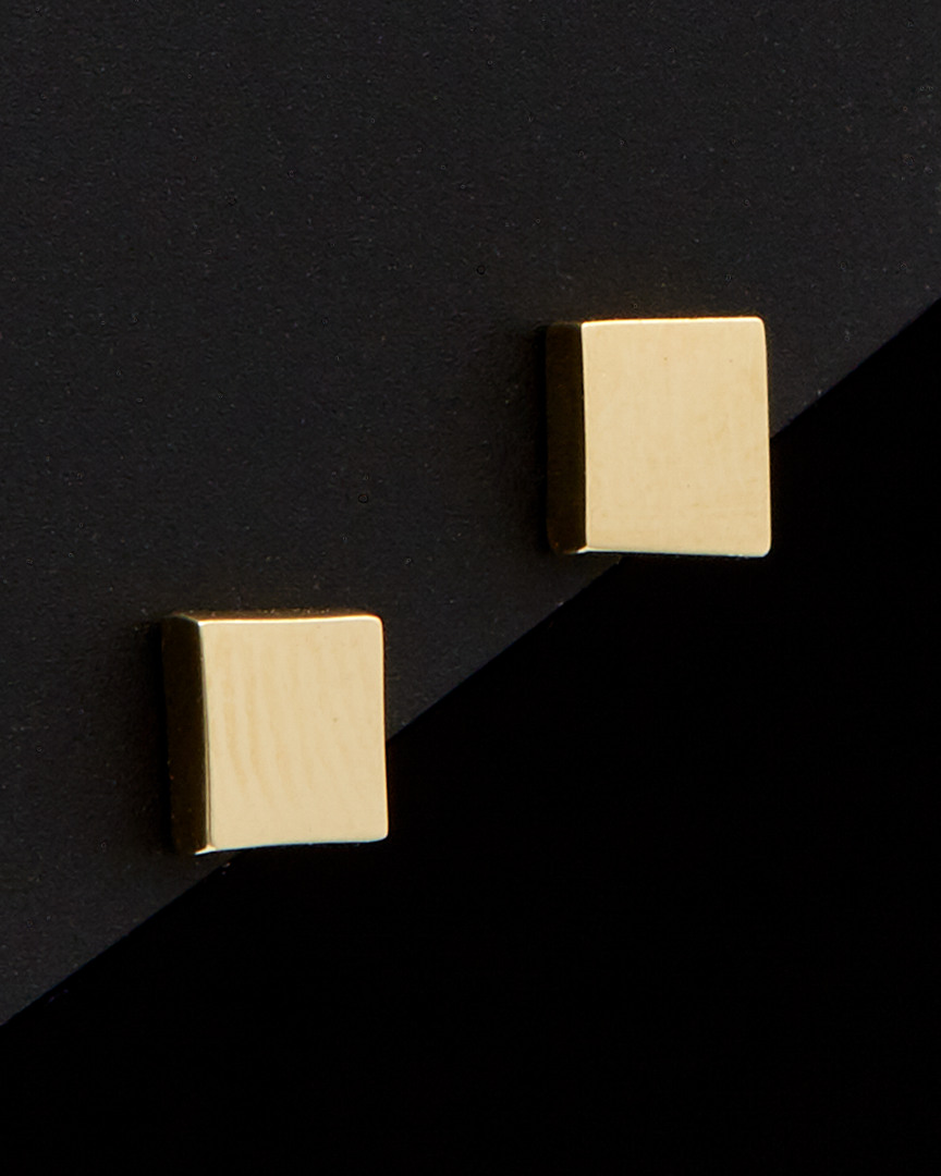 Italian Gold Geometric Square Studs