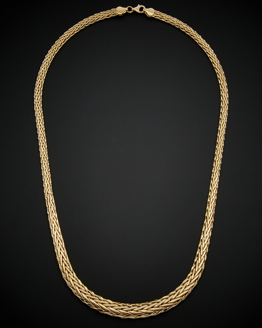 Italian Gold Graduated Weave Link Necklace