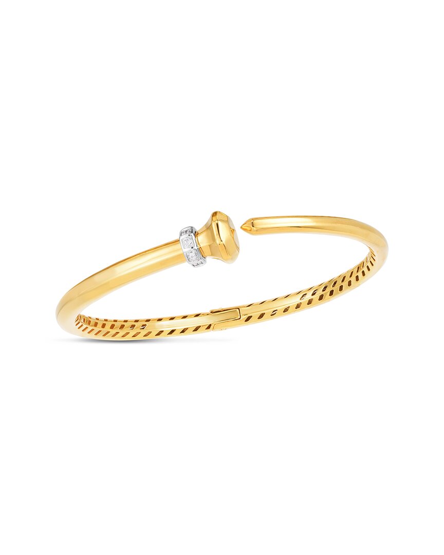 Italian Gold Two-tone Diamond Bangle Bracelet