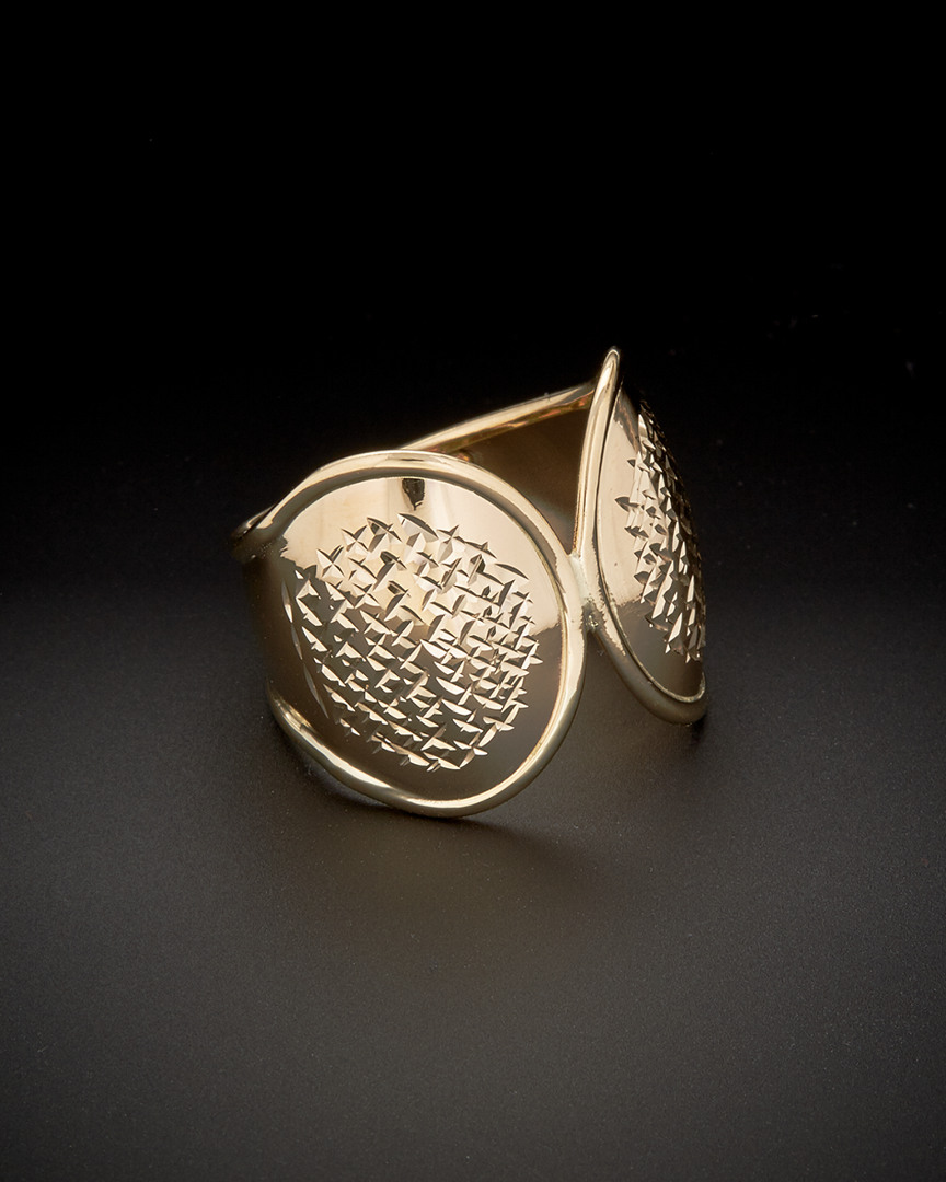 Italian Gold Diamond Cut Fancy Spoon Ring