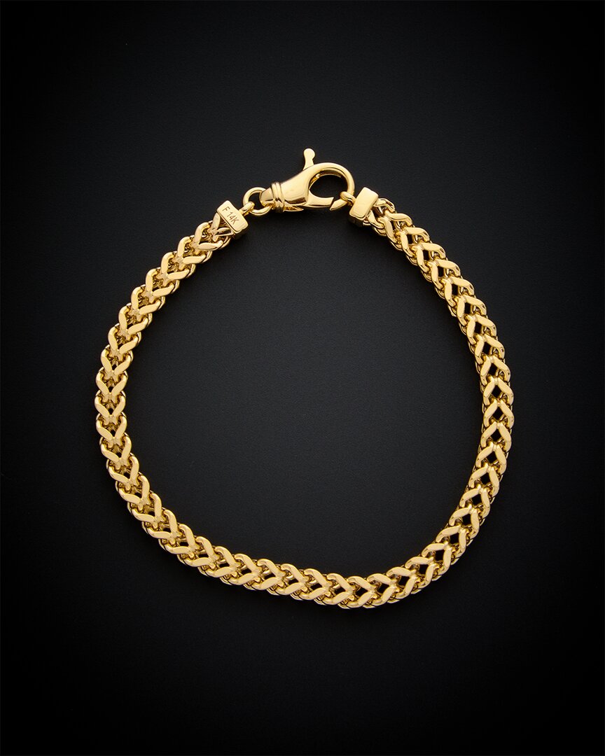 Italian Gold 6.9mm Alternating Link Bracelet in Hollow 14K Gold – 7.25