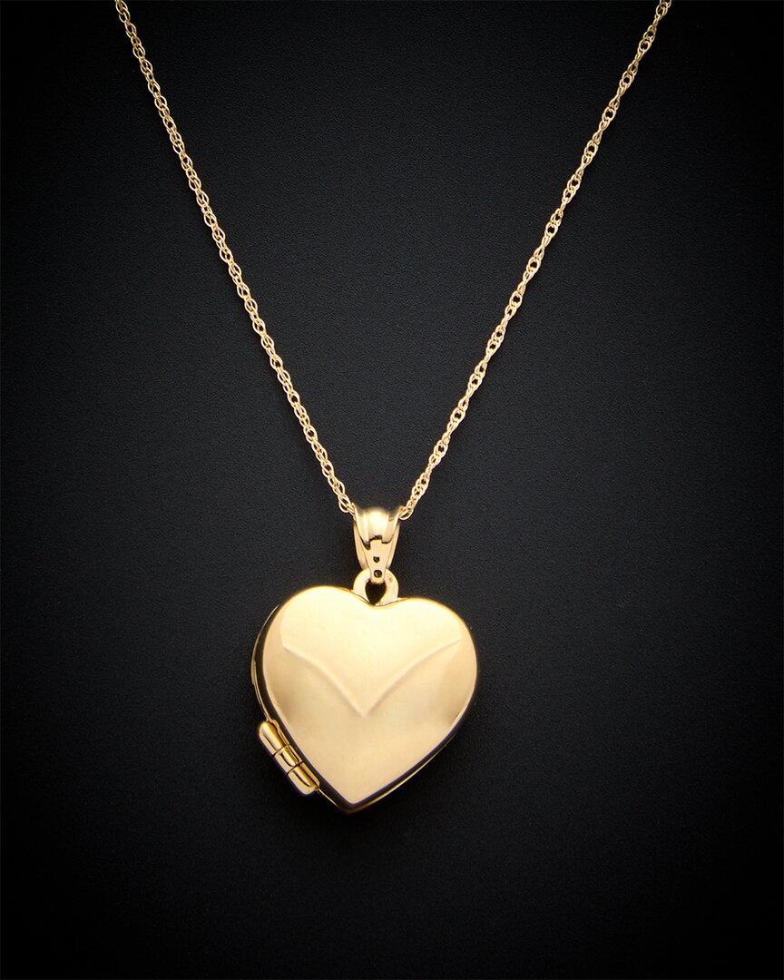 Italian Gold Heart Locket Necklace