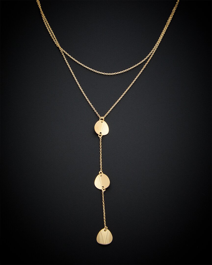 Italian Gold Petals Drop Necklace