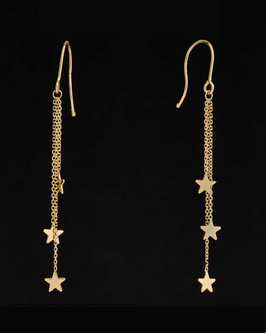 Italian Gold Star Dangle Earrings