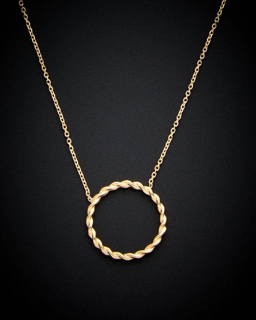 Italian Gold Twisted Circle Necklace