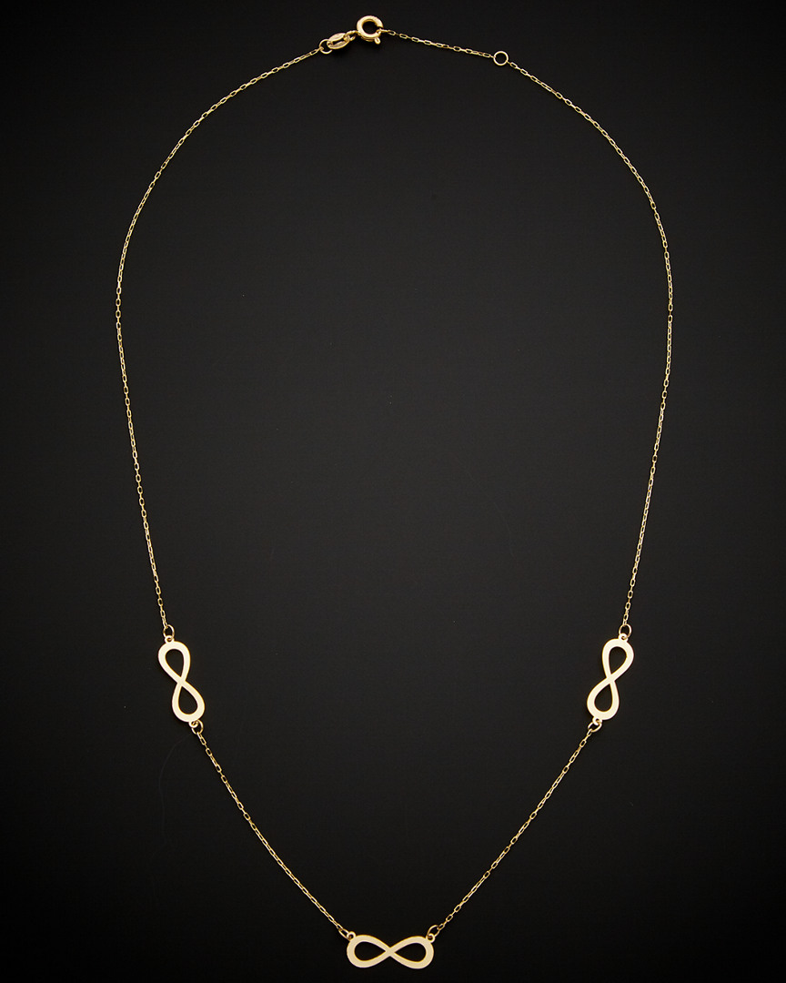 Italian Gold Infinity Station Necklace