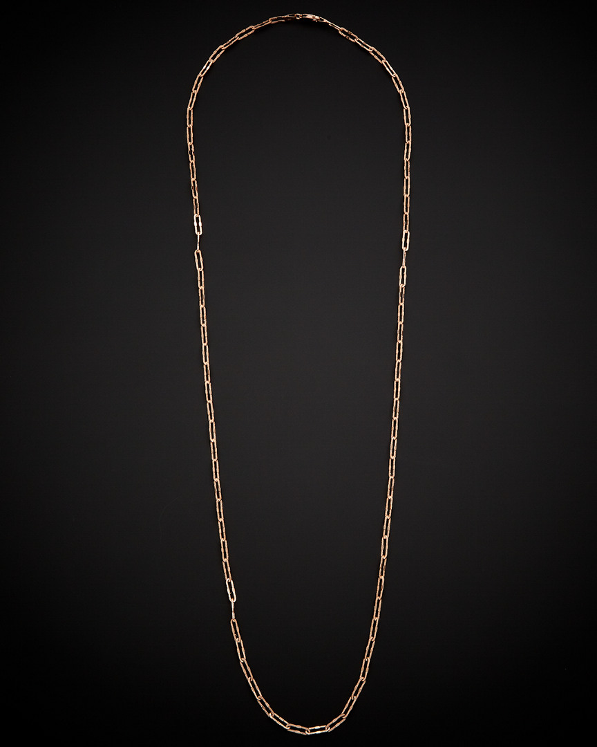 Italian Rose Gold Stardust Finish Paperclip Necklace