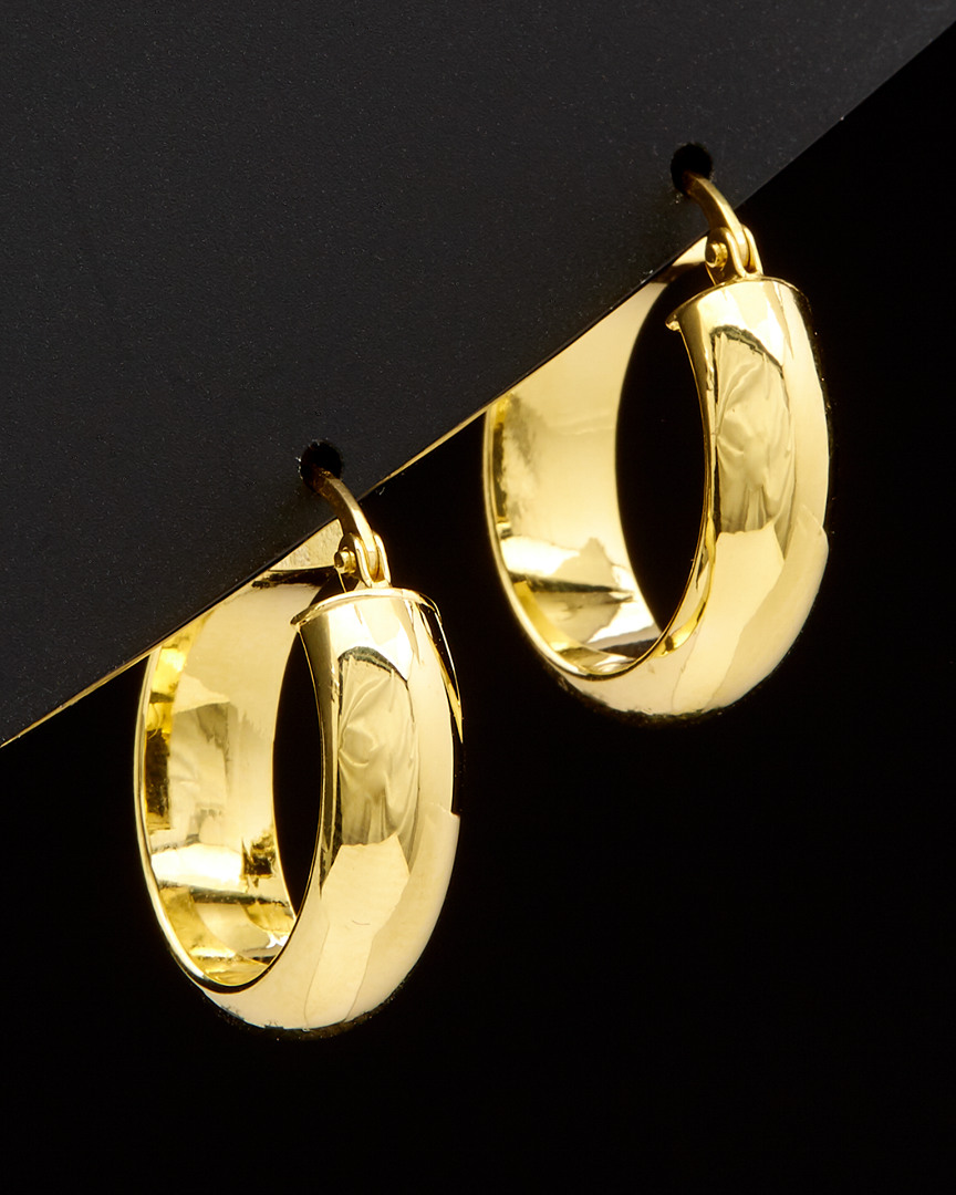 Italian Gold D-shape Round Hoops
