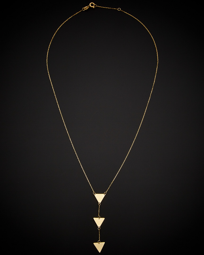 Italian Gold Triple Triangle Drop Necklace