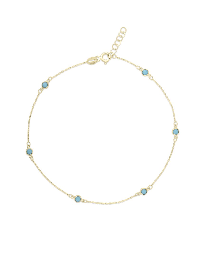 Ember Fine Jewelry 14k Turquoise Ankle Bracelet In Gold
