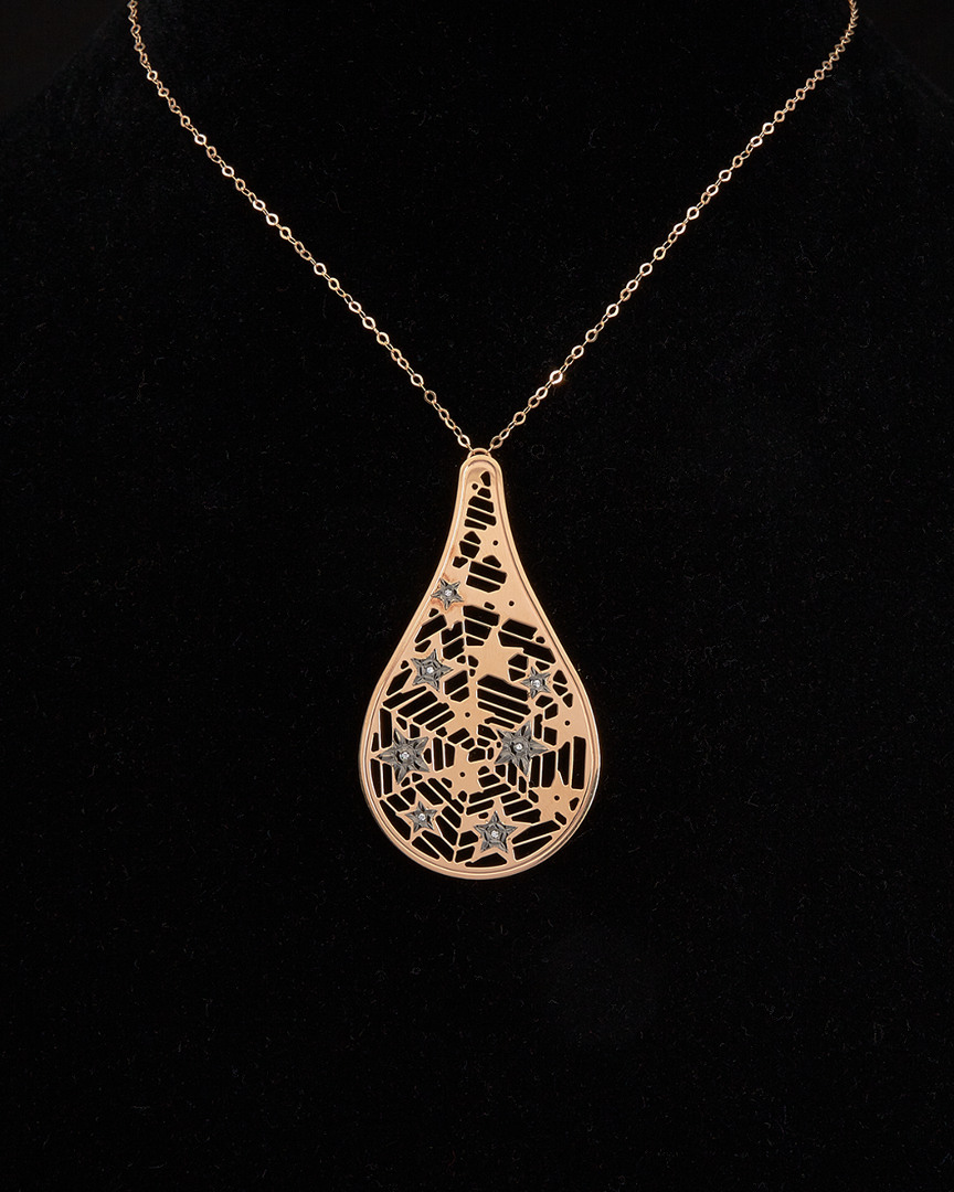Italian Rose Gold 0.20 Ct. Tw. Diamond Pendant Necklace
