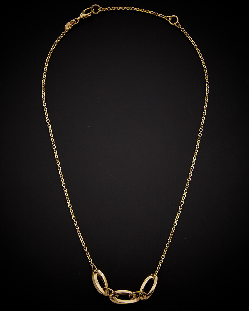 Italian Gold Interlocking Ovals Adjustable Length Necklace