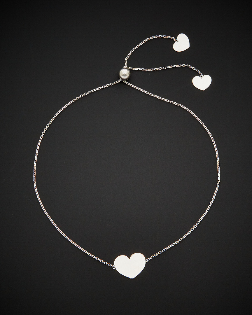 Shop Italian Gold 14k  Adjustable Heart Bracelet