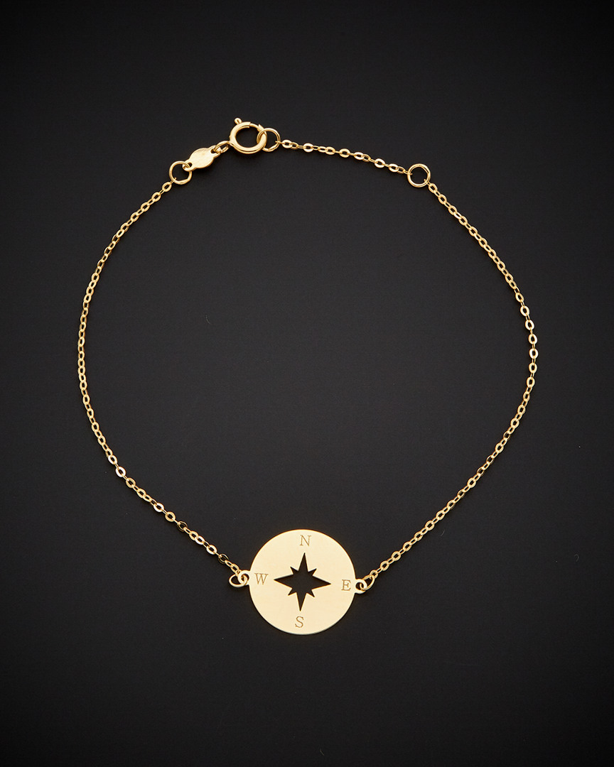 Italian Gold 14k Extender Compass Bracelet