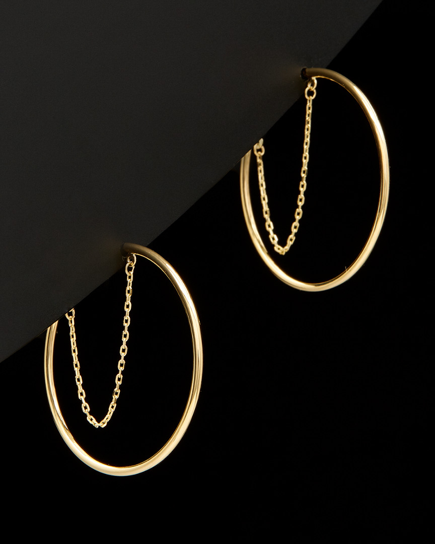 Italian Gold Chain Open Hoops