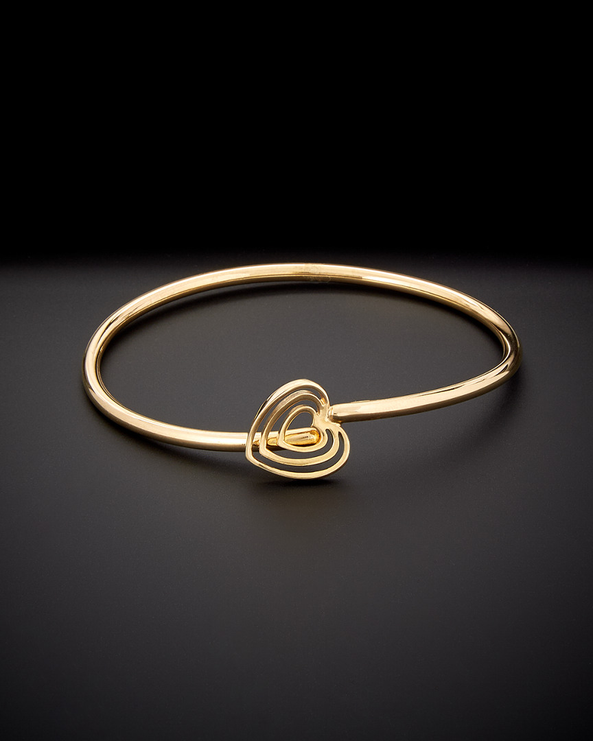 Italian Gold Open Heart Bangle