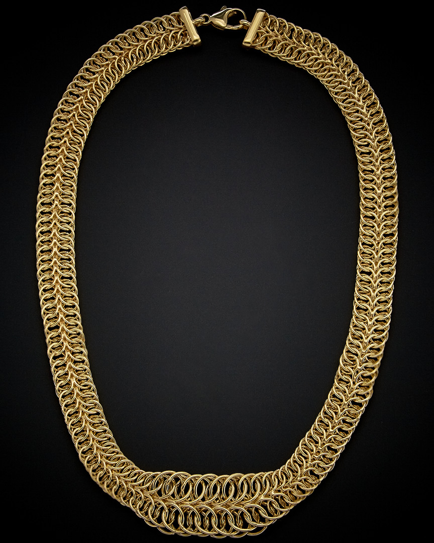 Italian Gold Graduated Round Link Necklace