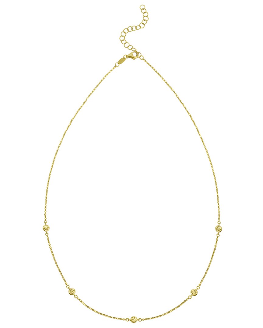 Italian Gold 14k Gold Diamond Cut Tennis Bead Necklace In Gold
